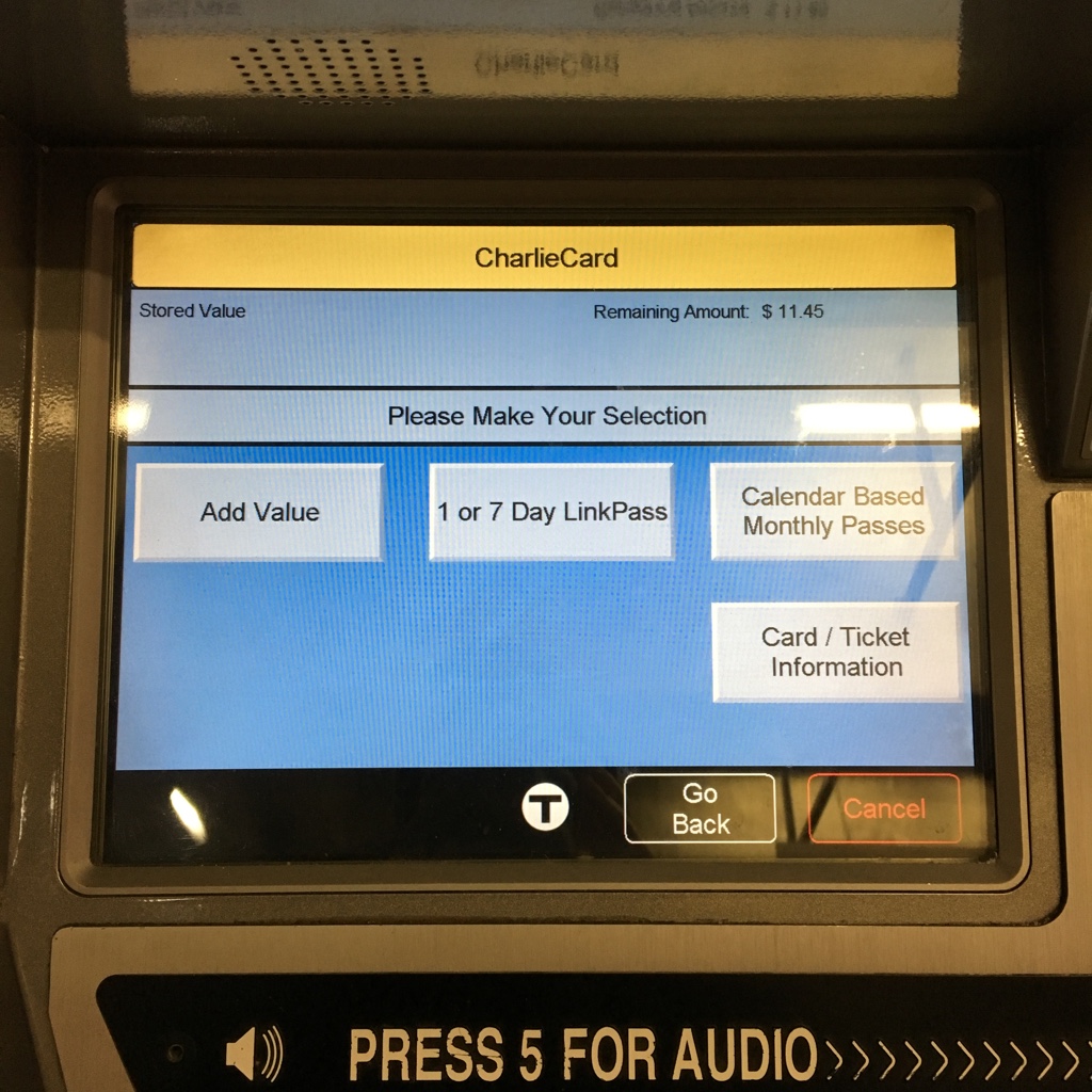 MBTA券売機選択