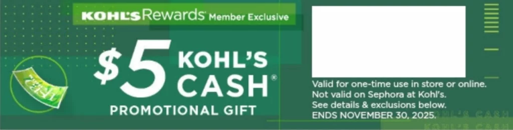 Kohl's $5 Birthday Cash