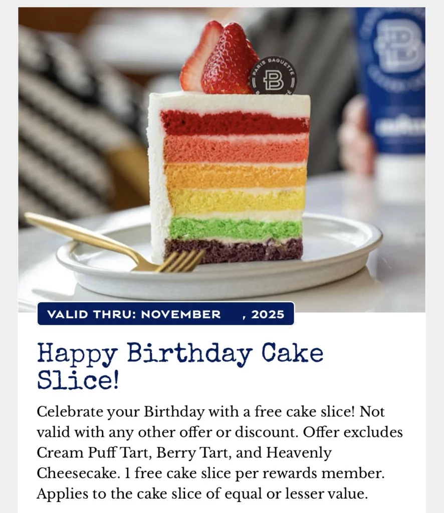 Paris Baguette Birthday 2025