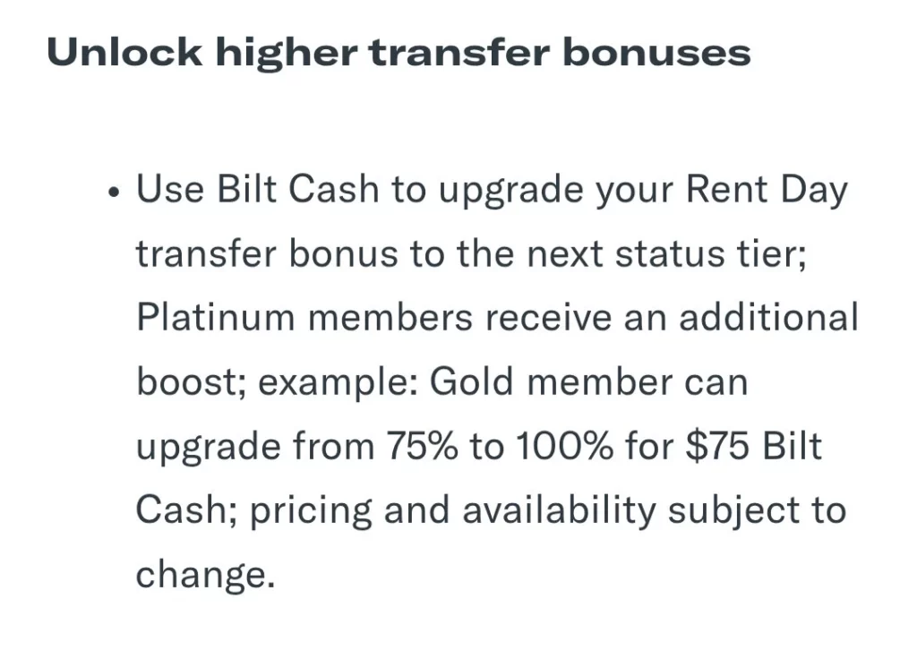 BILT Cash Transfer Bonus