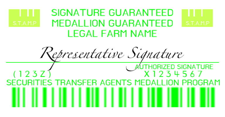 Medallion Signature Guarantee Sample