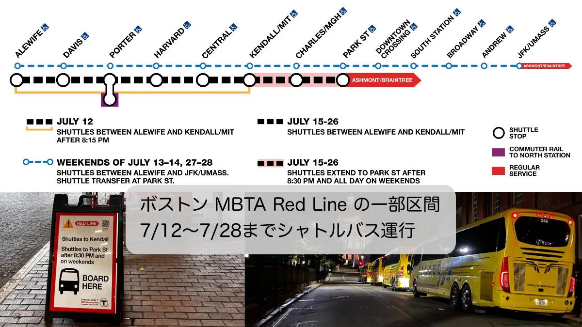 MBTA Red Line July 2024 Shuttle Schedule