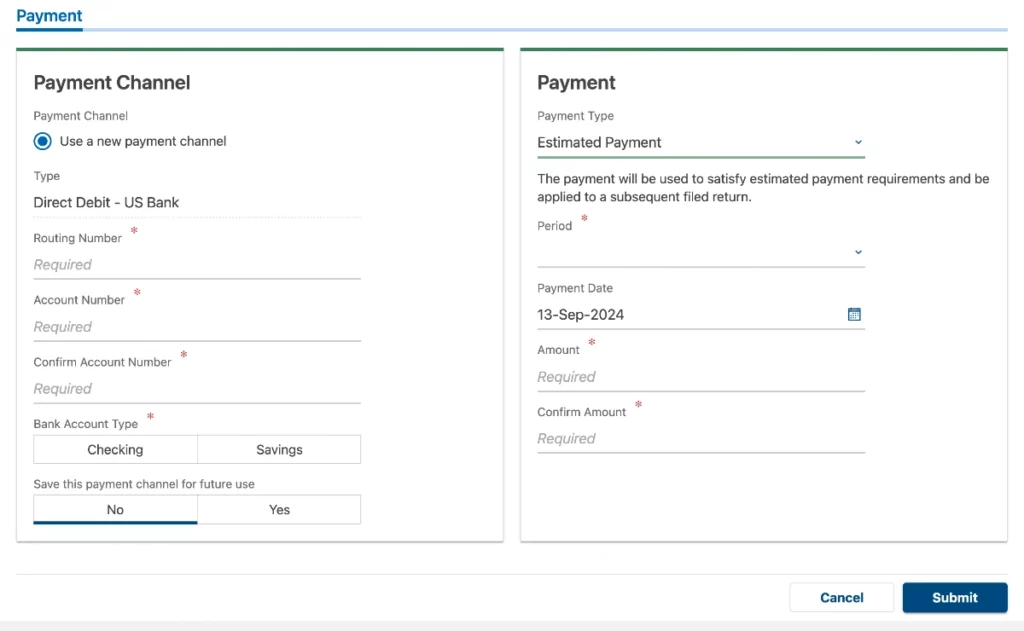 MassTaxConnect Payment Submit