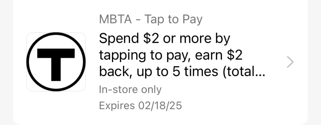 Amex Boston MBTA Tap to Ride Promotion