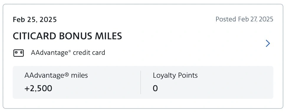 CITI Platinum Select 2,500 promo achieved
