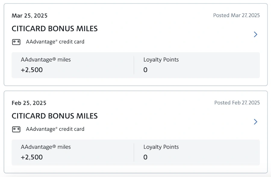 CITI Platinum Select 2,500 promo achieved